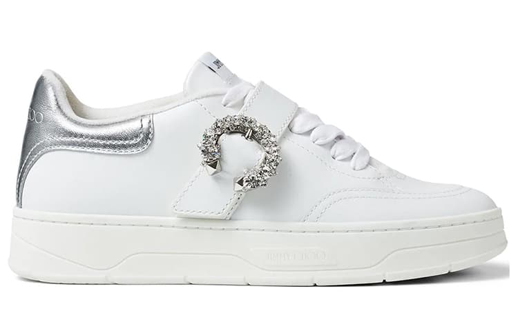 Jimmy Choo Osaka Lace Up Stylish Skateboarding Shoes Women's White 4