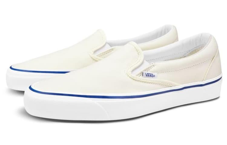 Vans Vault Og Classic Slip On Lx Canvas Classic White Blue 4