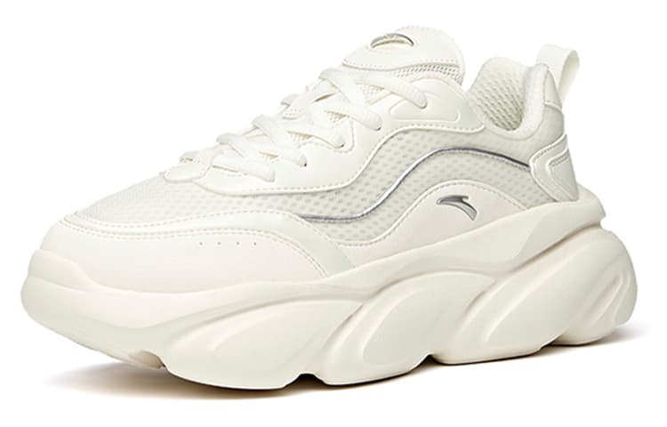 Anta Claw Life Collection Cushioning Anti-Slip Wear-Resistant Breathability Low-Top Chunky Sneakers Women's White 5