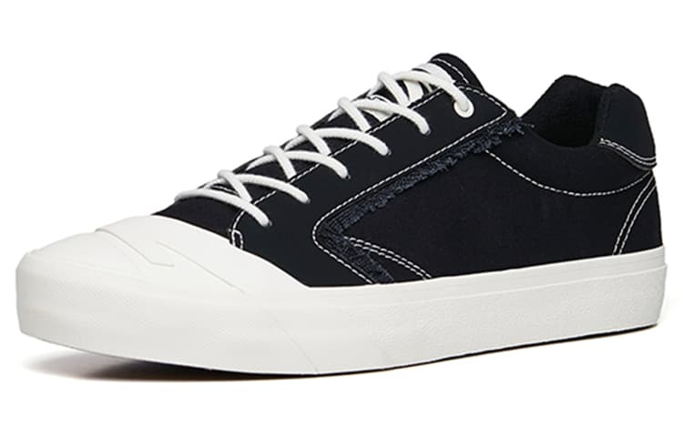 Anta Life Collection Anti-Slip Wear-Resistant Low-Top Canvas Shoes Men's Black White 5