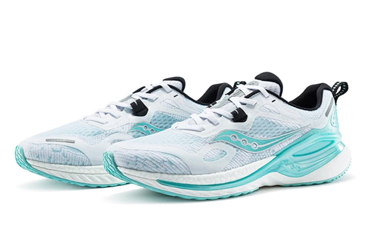 Saucony Phoenix Inferno 1 Running Shoes Men Low-Top White Blue 6