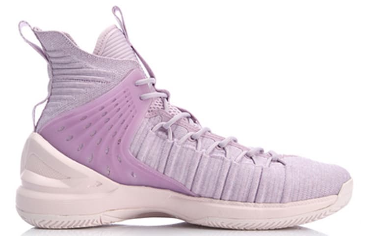LINING Vintage Basketball Shoes Men High-Top Pink Purple 4