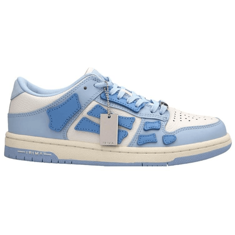AMIRI Skel-Top Low Leather Low-Top Lace-Up Fashion Skate Shoes Women's White Blue 4