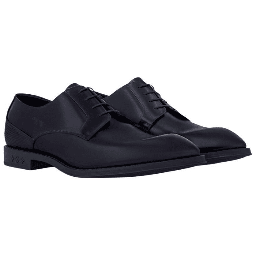 LOUIS VUITTON Kensington Cowhide Leather Round Toe Lace-Up Dress Shoes Men's Black 3