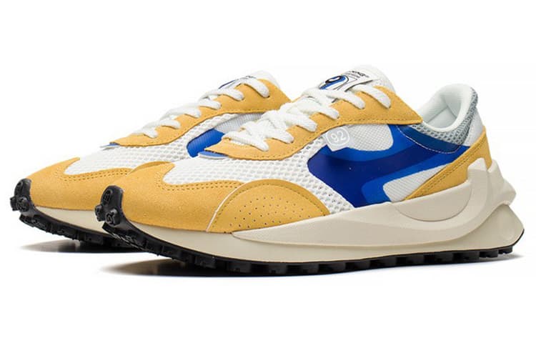 LINING Square Casual Shoes Men Low-Top Champagne White/Light Sienna Yellow/Signal Blue 5