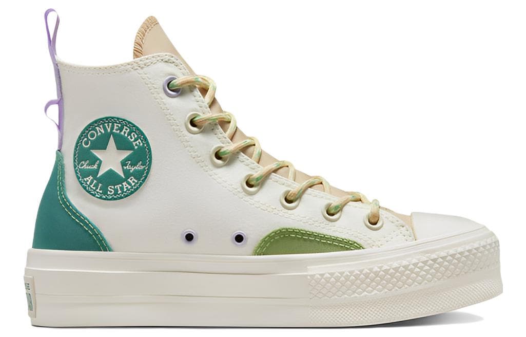 Converse Women's Chuck Taylor All Star Lift Platform High 'Colorblock Overlay   Algae Coast' Women's 4