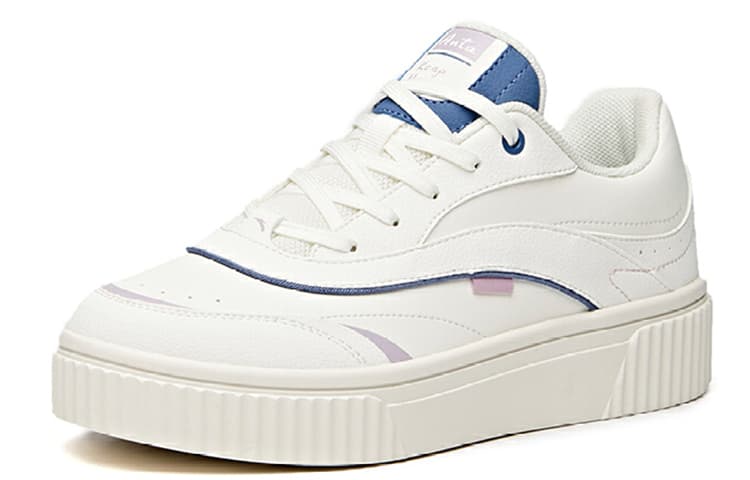 Anta Life Collection Anti-Slip Wear-Resistant Low-Top Skateboard Shoes Women's White Blue 4