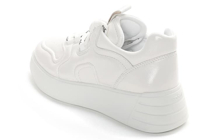 HOGAN H564 Lace-Up Round-Toe Low-Top Casual Sneakers Women's White 6