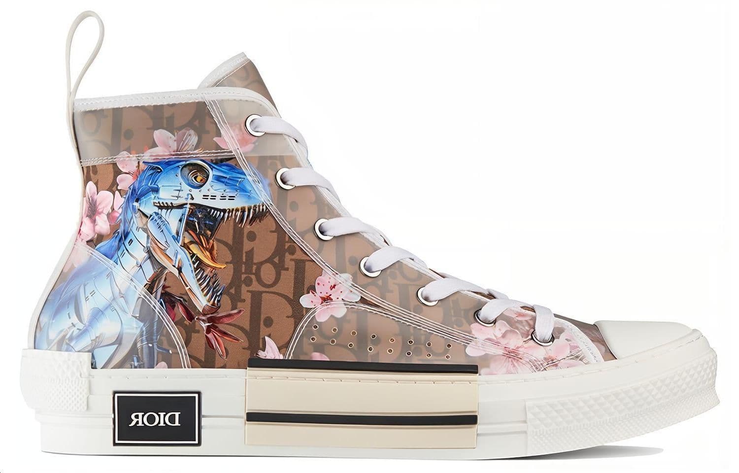 DIOR B23 High Canvas Sorayama Dinosaur Brown 3