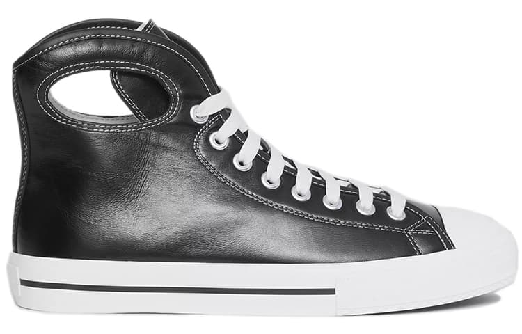 Burberry Larkhall High-Top Sneakers Black White Leather 4