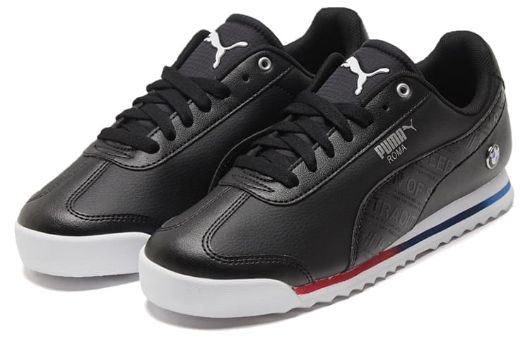 PUMA Bmw Mms Roma Low Top Running Shoes Black/White 6