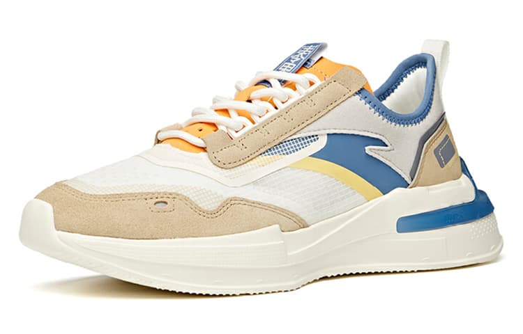 ANTA Casual Shoes Men Low Top Ivory White/Malt Light Brown/Shade 1 Gray 3