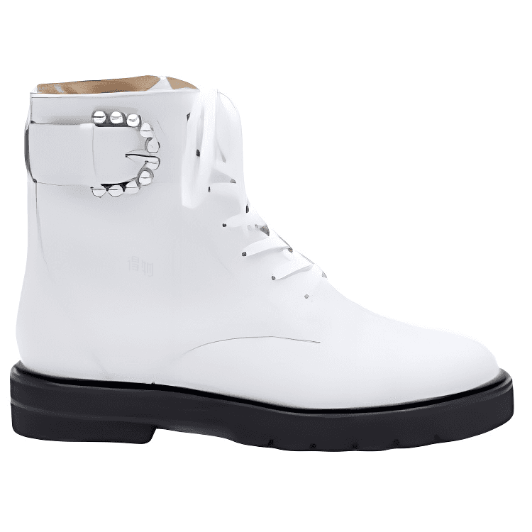 Stuart Weitzman Cowhide Leather Round-Toe Lace-Up Ankle Boots Women's White 3