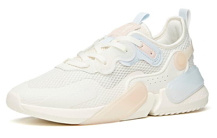 Anta Life Collection Breathable Low-Top Skateboard Shoes Women's White Gray Pink 3