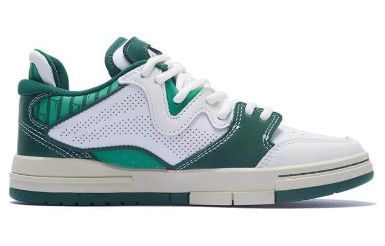LiNing Wave Pro Durable Breathable Low-Top Skateboard Shoes Women's White Green 3