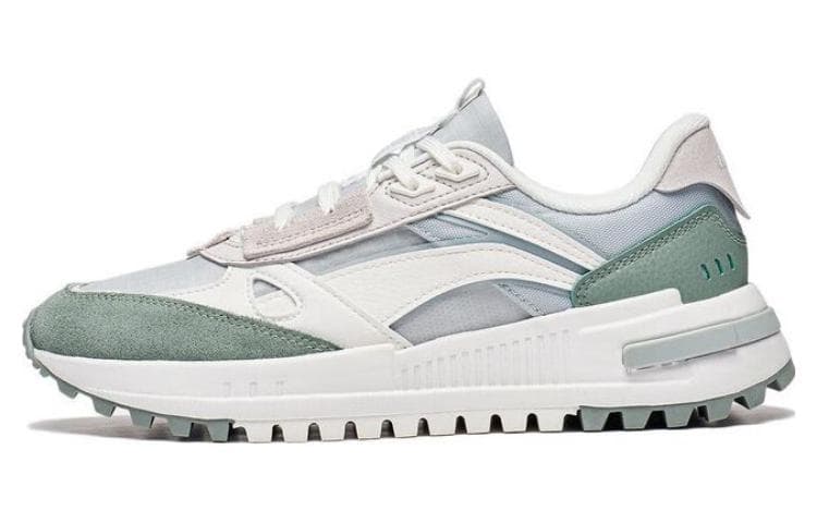 LiNing Wind Rider 2.0 Anti-Slip Wear-Resistant Low-Top Sports Casual Shoes Women's White Green 2