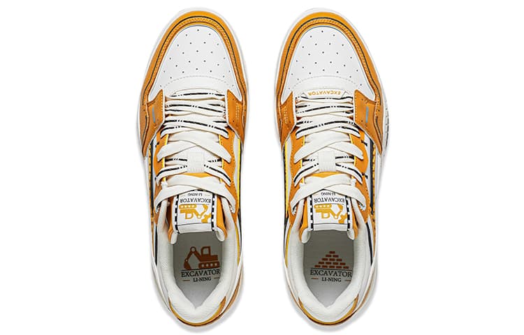 LiNing Moon White-Dream Durable Breathable Lightweight Low-Top Skateboard Shoes Unisex Orange White 6