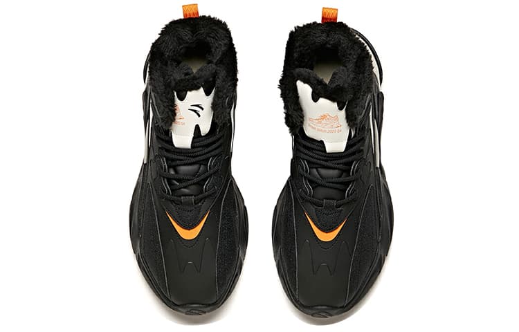 Anta Pulse Cushioned Anti-Slip And Wear-Resistant Warm High-Top Casual Shoes Men's Black White 6