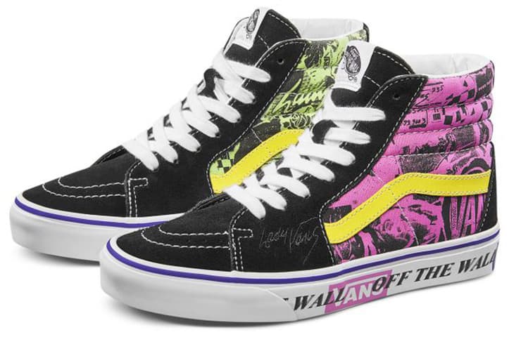 Vans SK8 HI Slip-Resistant Lightweight High-Top Skateboard Shoes Women's Black Purple 6