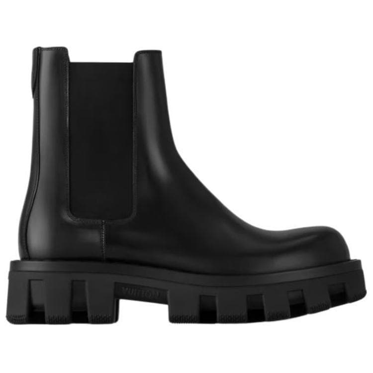 LOUIS VUITTON Short Chelsea Boots Men's Black 4