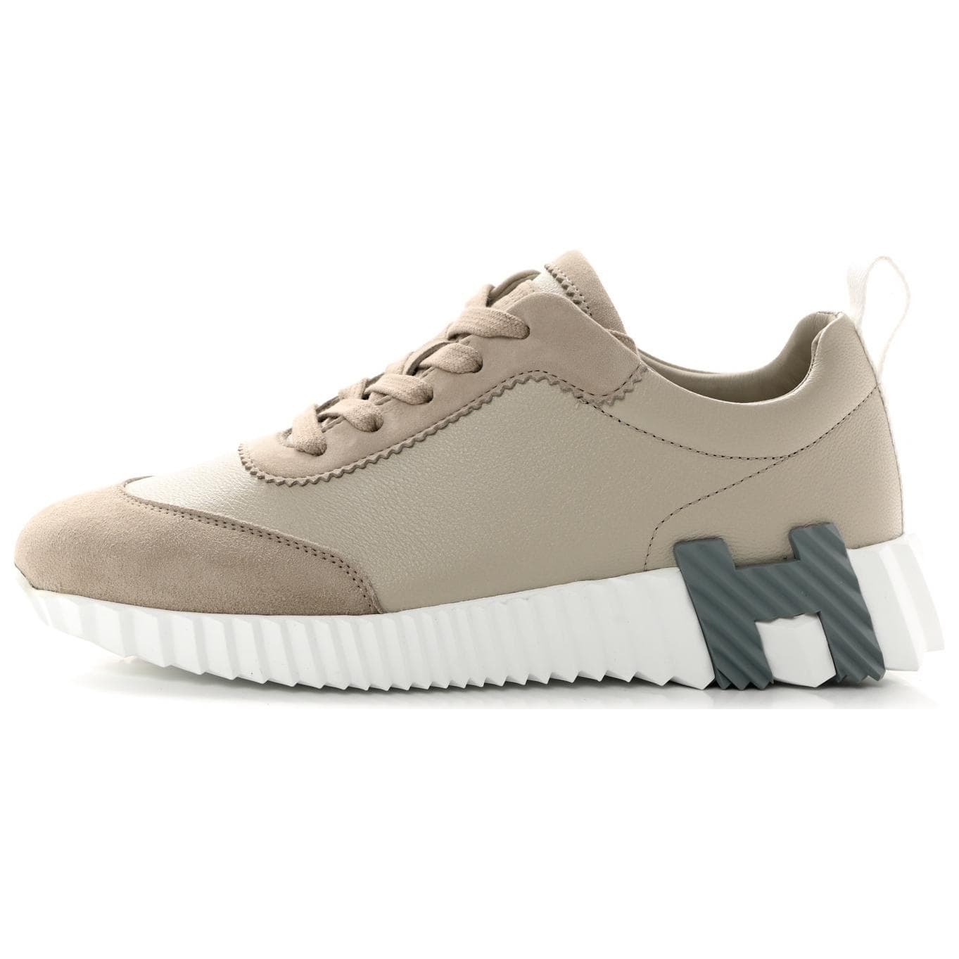HERMES Bouncing Casual Shoes Men Low-Top Beige
