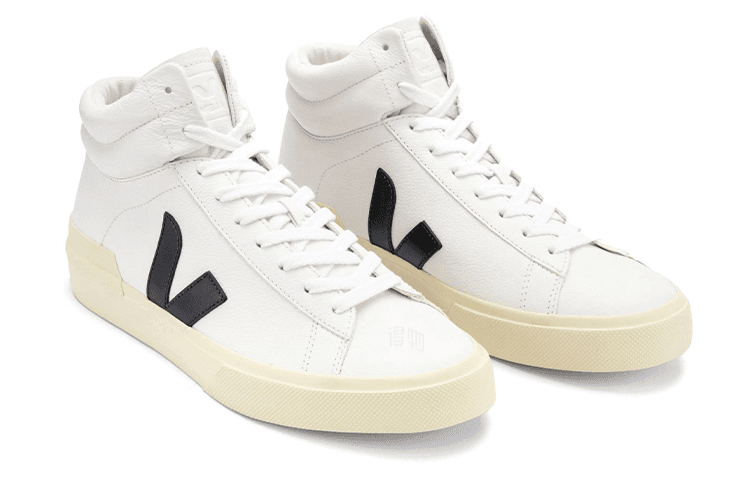 VEJA Leather Logo Print High-Top Mid-Top Fashion Plimsolls Unisex White 6