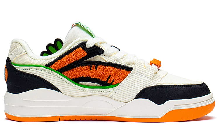 LINING Yuebai Skateboard Shoes Women's Low-Top White Black/Orange 4