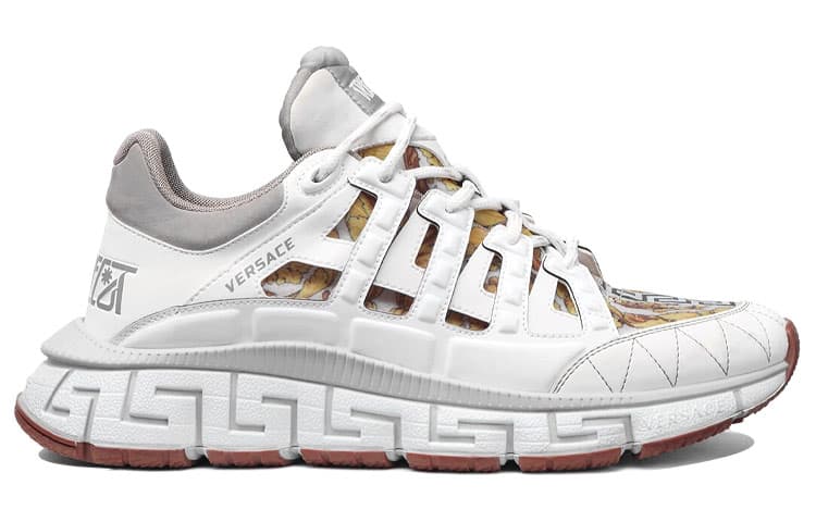 VERSACE Trigreca White Grey Barocco Print 4