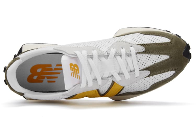 New Balance 327 White Yellow Olive 6