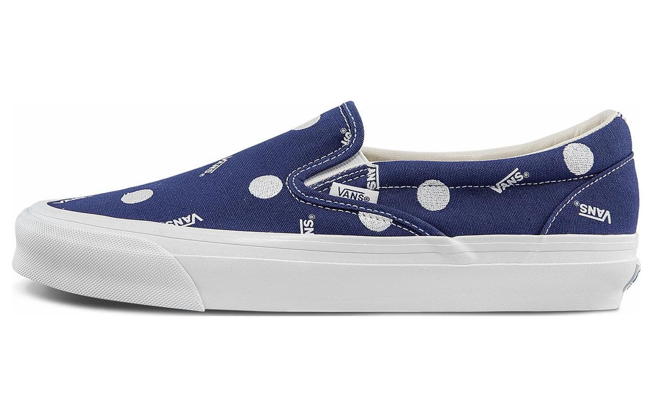 Vans Og Classic Slip on Lx Low Top Casual Skateboarding Shoes Unisex White Blue 2