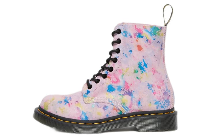 Dr.Martens 1460 Pascal Rainbow Suede Lace Up Boots 'Pink' Women's 2