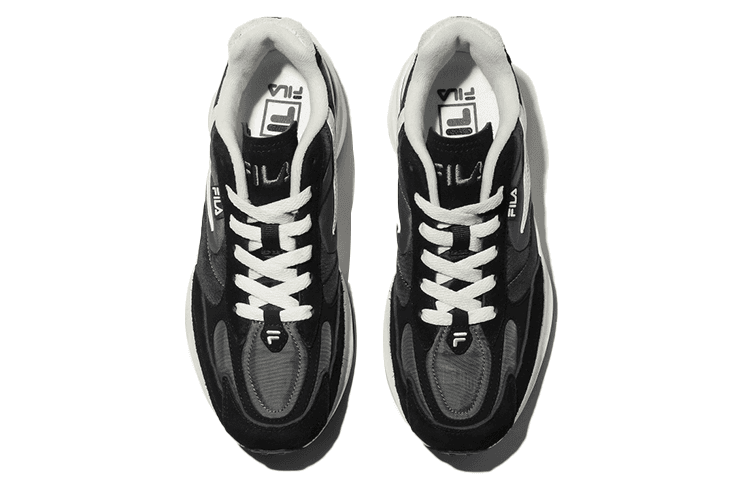 FILA Tribal Race Comfortable Running Textile & Synthetic Leather Low-Top Running Shoes Unisex Black & White Korean Version 6