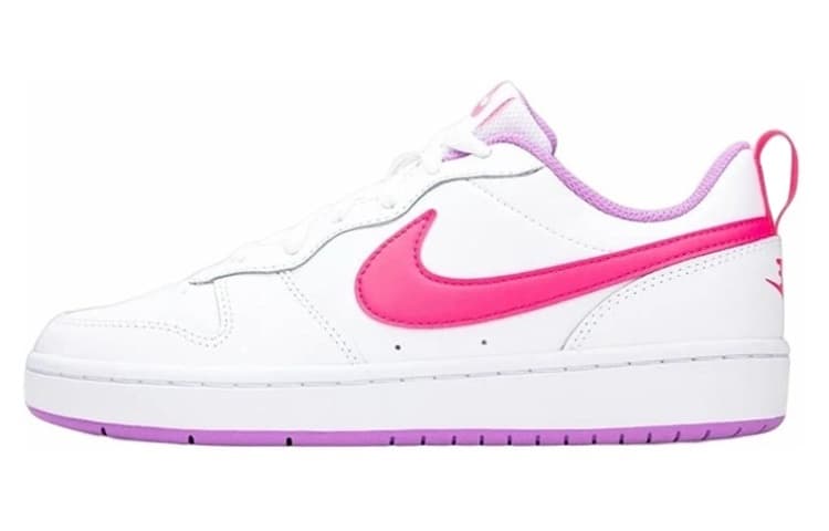 Nike Low 2 Slip-Resistant Cushioning Wear-Resistant Low-Top Kids' Skateboarding Shoes White Pink Purple Teenagers