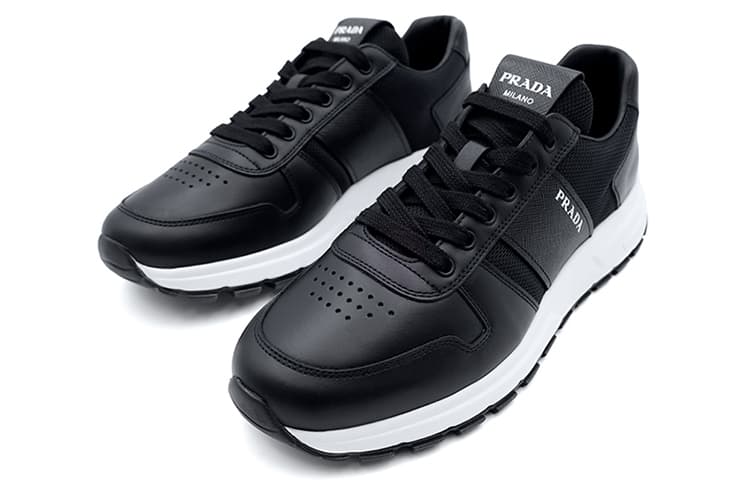 PRADA Prax 1 Leather Low Top Black 4