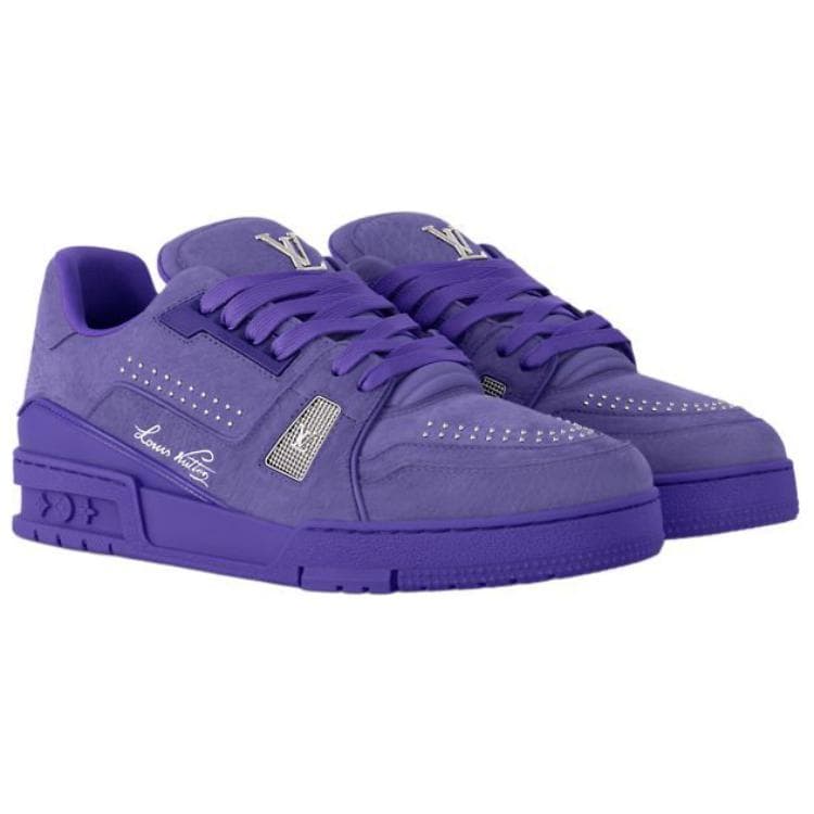 LOUIS VUITTON Trainer Skateboard Shoes Men Low-Top Purple 5