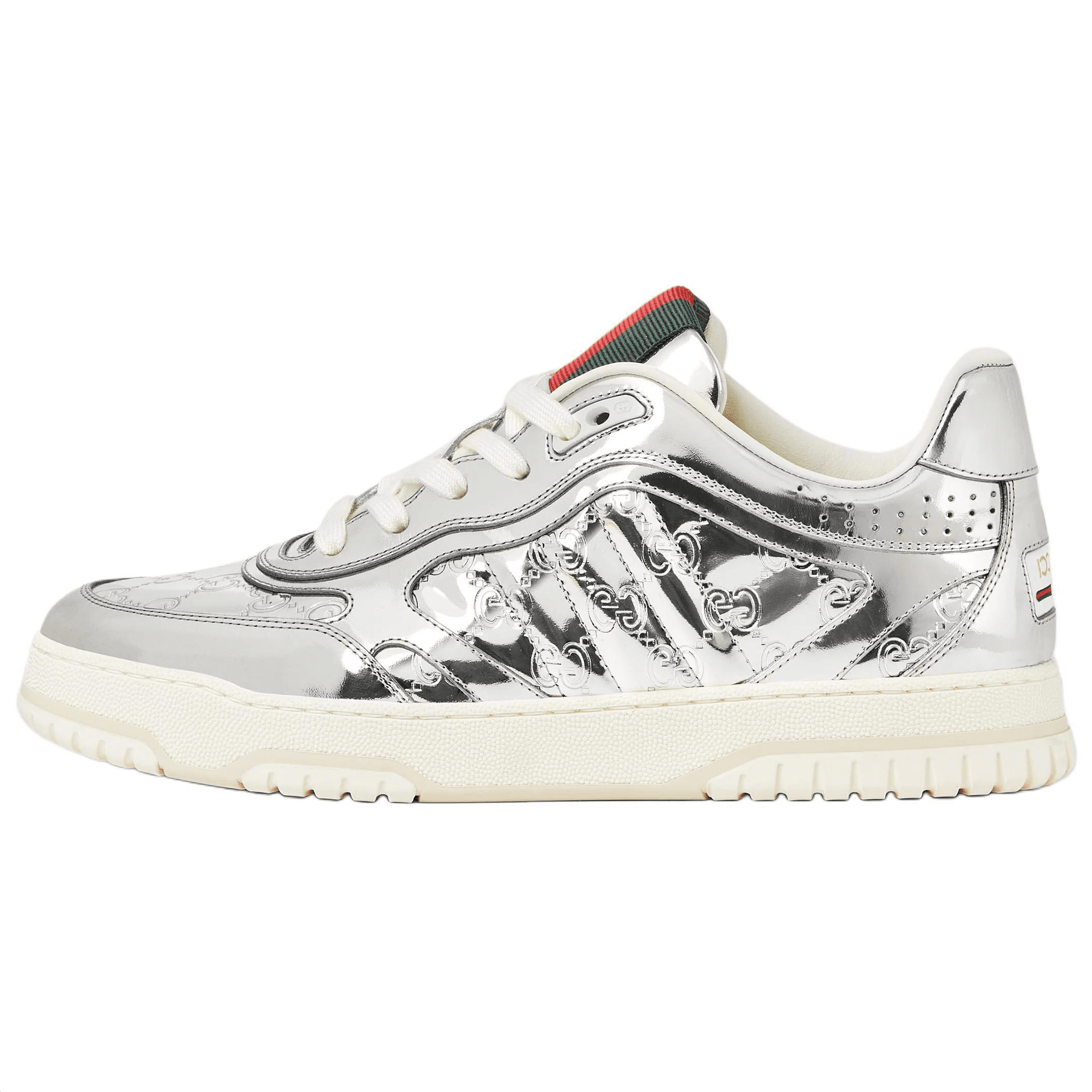 GUCCI Re-Web Low-Top Skateboard Shoes Men's Silver