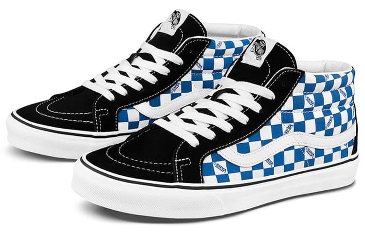 Vans Sk8 mid Checkerboard Blue/White 4