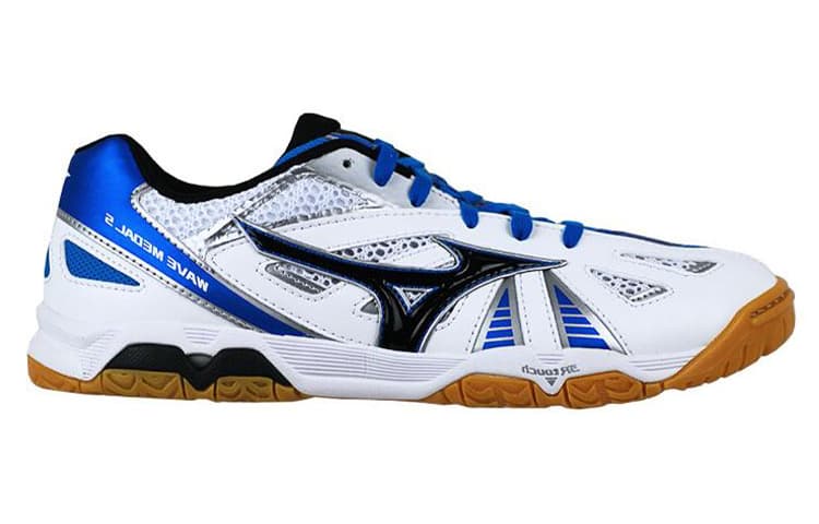 Mizuno Medal 5 Anti-Slip And Wear-Resistant Breathable Low-Top Training Shoes Unisex White Blue 4