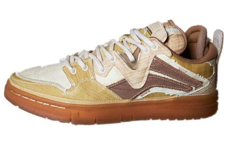 LiNing Wave Pro Ramie Slip-Resistant Cushioning Wear-Resistant Low-Top Skateboard Shoes Men's Beige Brown 2