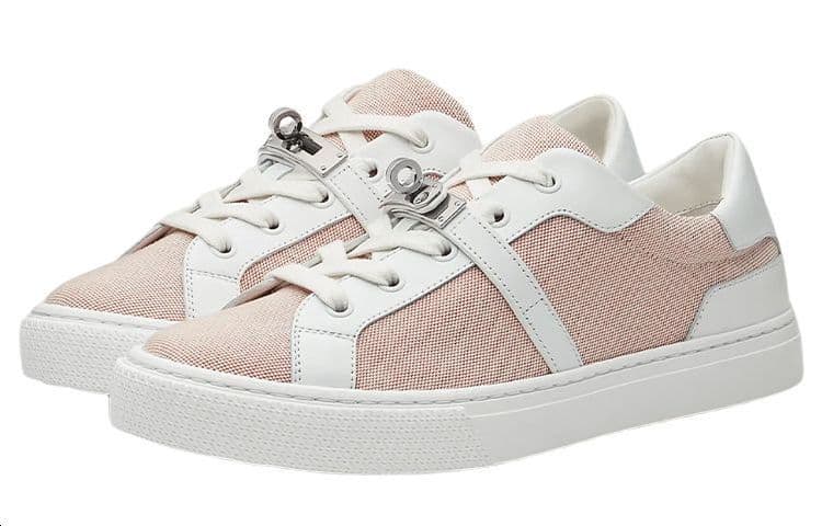 HERMES Skateboard Shoes Women's Low-Top White Pink 5