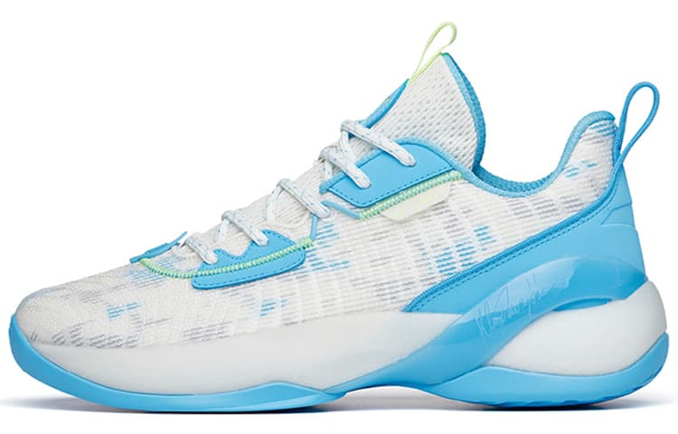 Anta Light Cavalry 7 Cushioning Anti-Slip And Wear-Resistant Low-Top Basketball Shoes White Blue