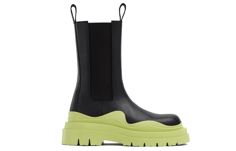 Bottega Veneta BV Tire Chelsea Boots Women's Black Green 4