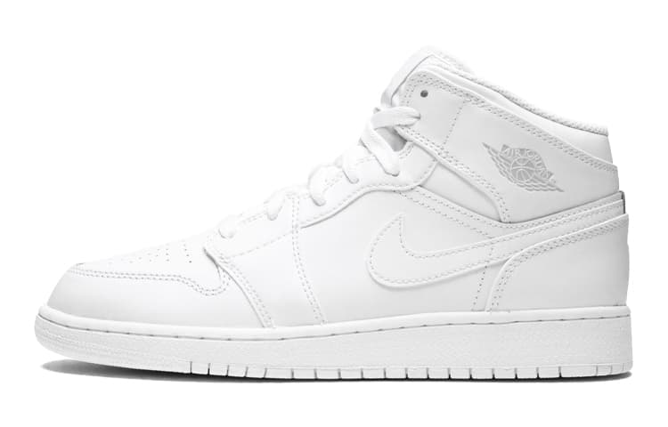 Jordan 1 Retro Mid GS Triple White 2