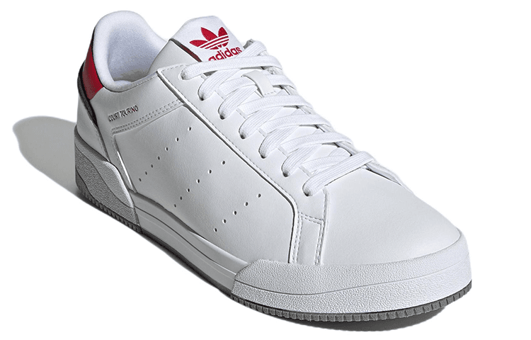Adidas Originals Court Tourino Slip-Resistant Cushioning Wear-Resistant Low-Top Skateboard Shoes Unisex White Red 6