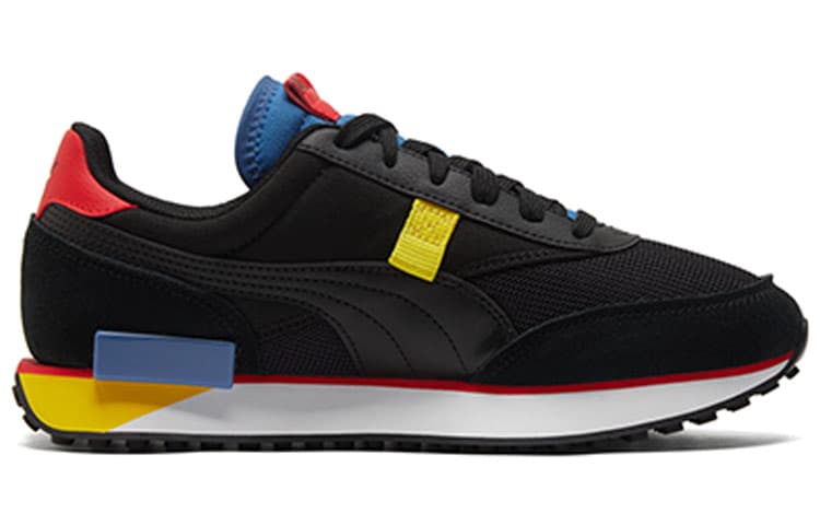 PUMA Future Rider Fabric Synthetic Leather Full-Grain Leather Neon Play Retro Sport Anti-Slip Wear-Resistant Low-Top Casual Shoes Unisex Black 3