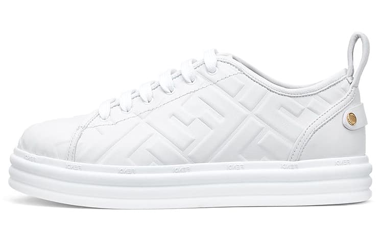 FENDI Leather Flatform White Women's 2