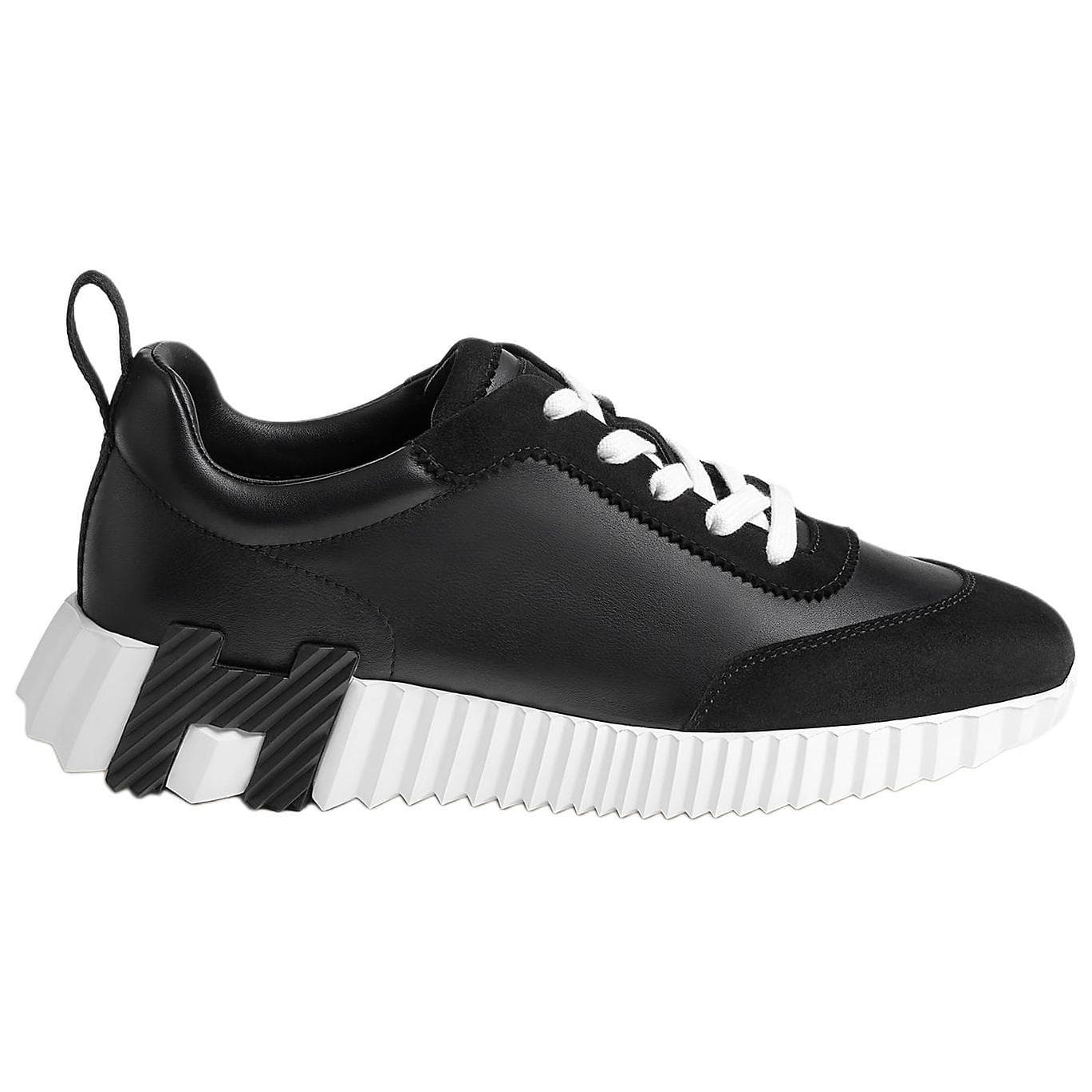 HERMES Bouncing Low-Top Casual Shoes 4cm Women's Black 3