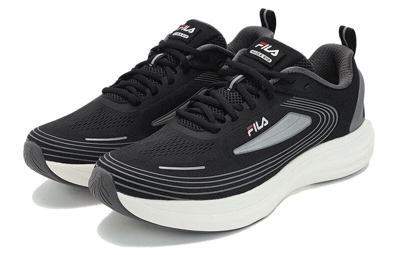 FILA NUVOLE EVO Anti-Slip Wear-Resistant Low-Top Running Shoes Men's Black White 5