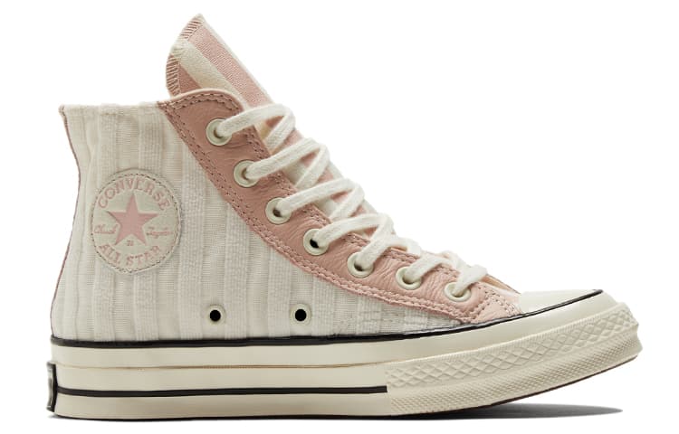 Converse Chuck Taylor All Star 70 Hi Striped Terry Cloth Egret Pink Clay Women's 4