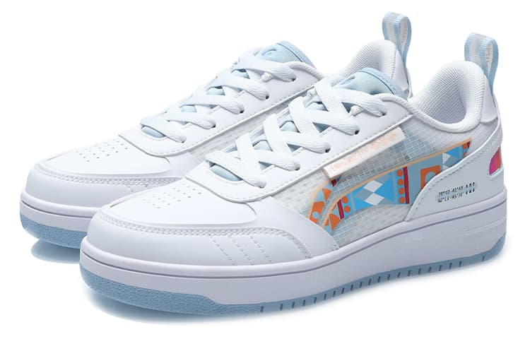 LiNing NO.258 Waterproof And Wear-resistant Low-Top Skateboard Shoes Women's White Blue 6